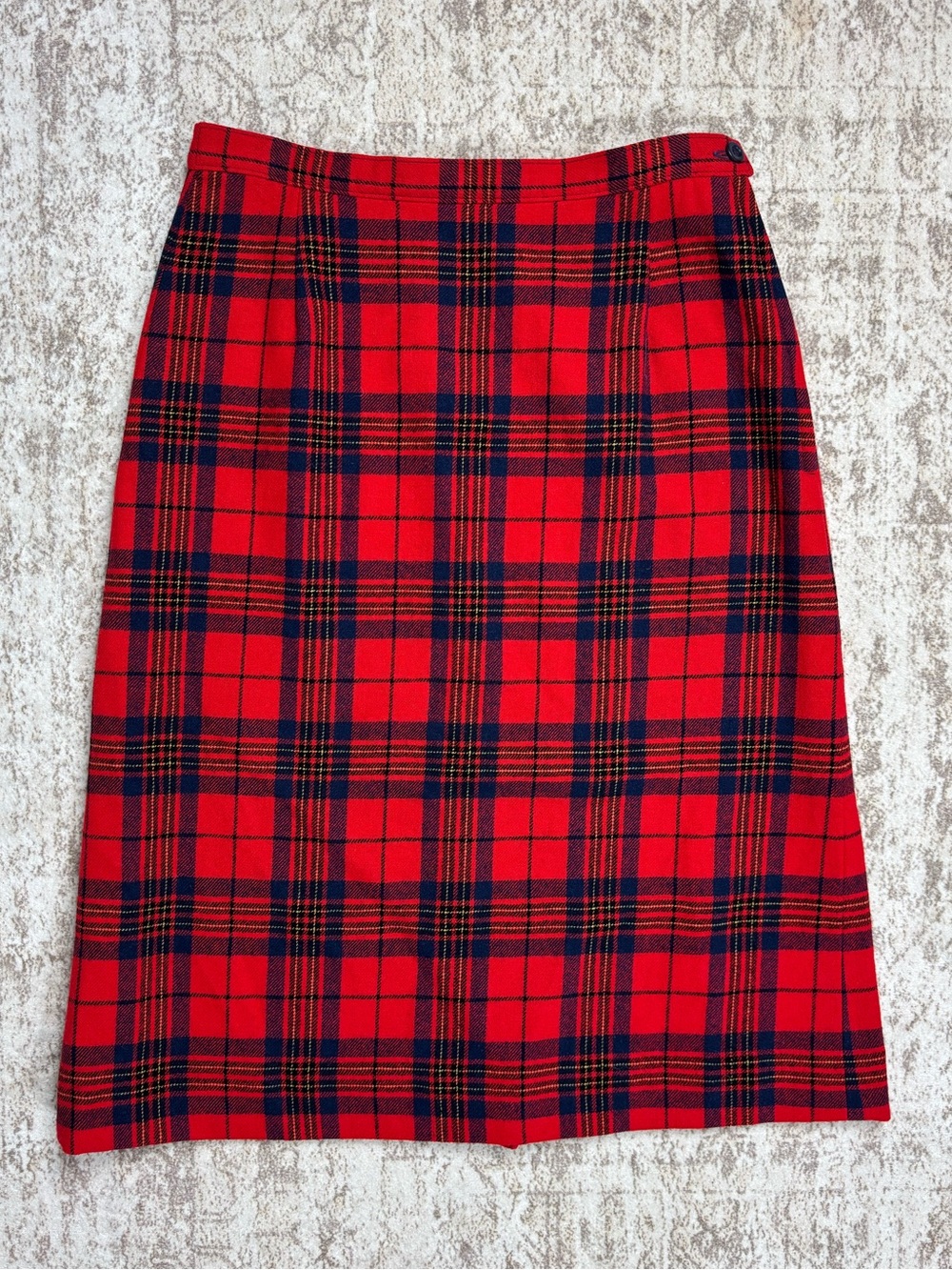Pendleton Vintage 80s Authentic Red Leslie Tartan Plaid Skirt Size 8 - Picture 2 of 6